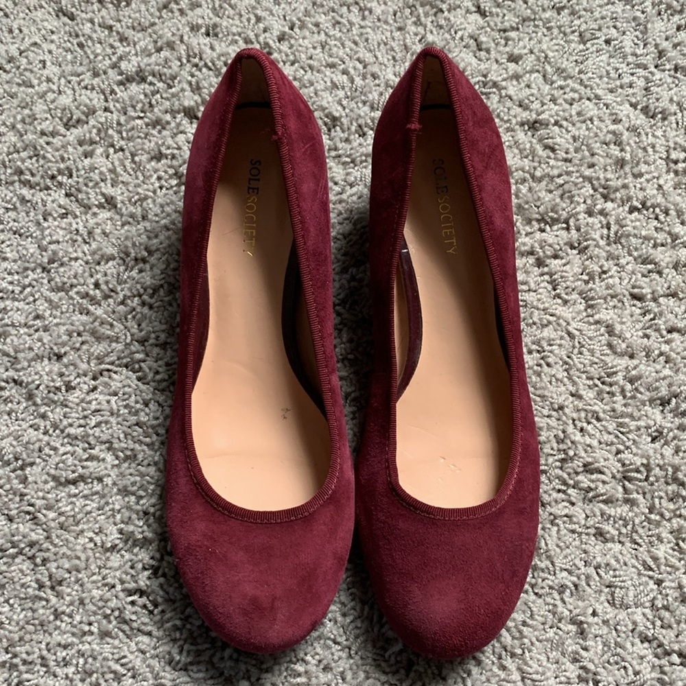 Sole Society Burgundy Suede Heels - Picture 2 of 12